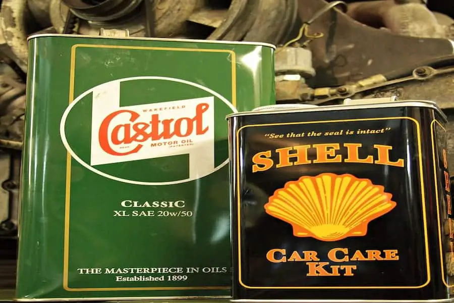 Castrol and Shell motor oil