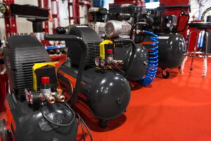 Different sizes of black air compressor