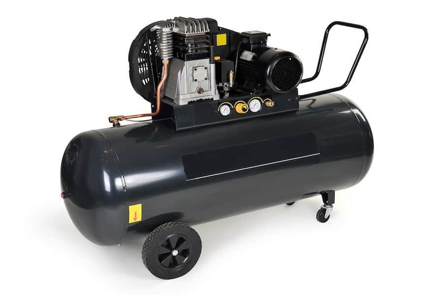A black colored air compressor