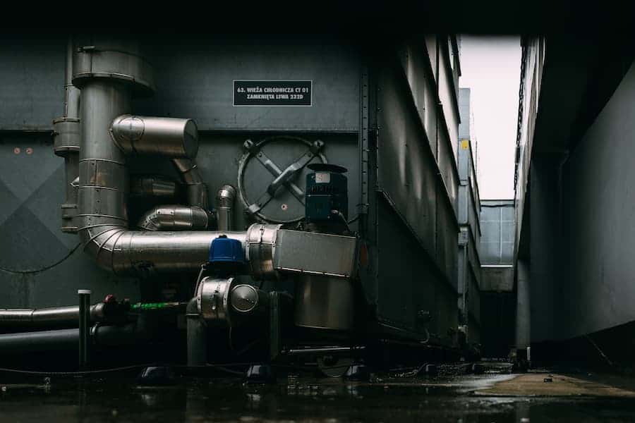 Gas air compressor in factory