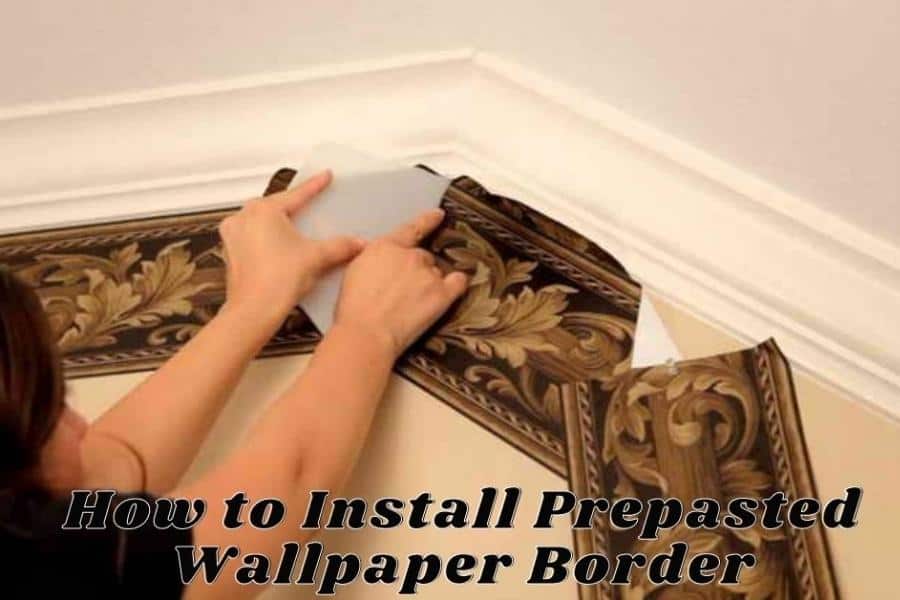 A person showing how to install prepasted wallpaper border