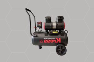 A black and red colored air compressor