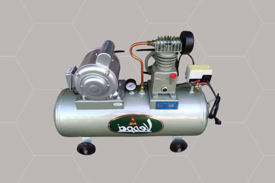An image of a silver air compressor