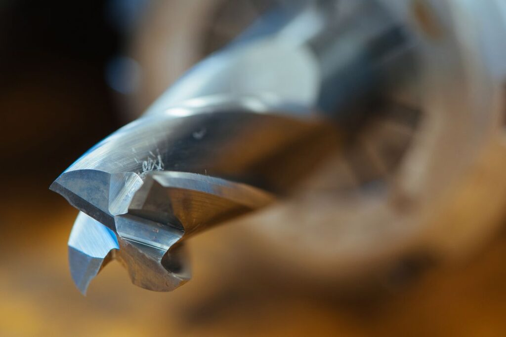 Close up of a drill bit attachment