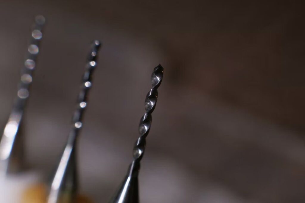 Close up of Drillpro 1.0mm micro drill bits