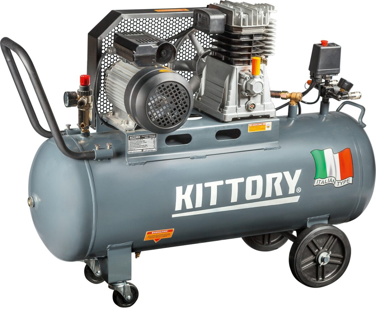 A brand new air compressor in white background