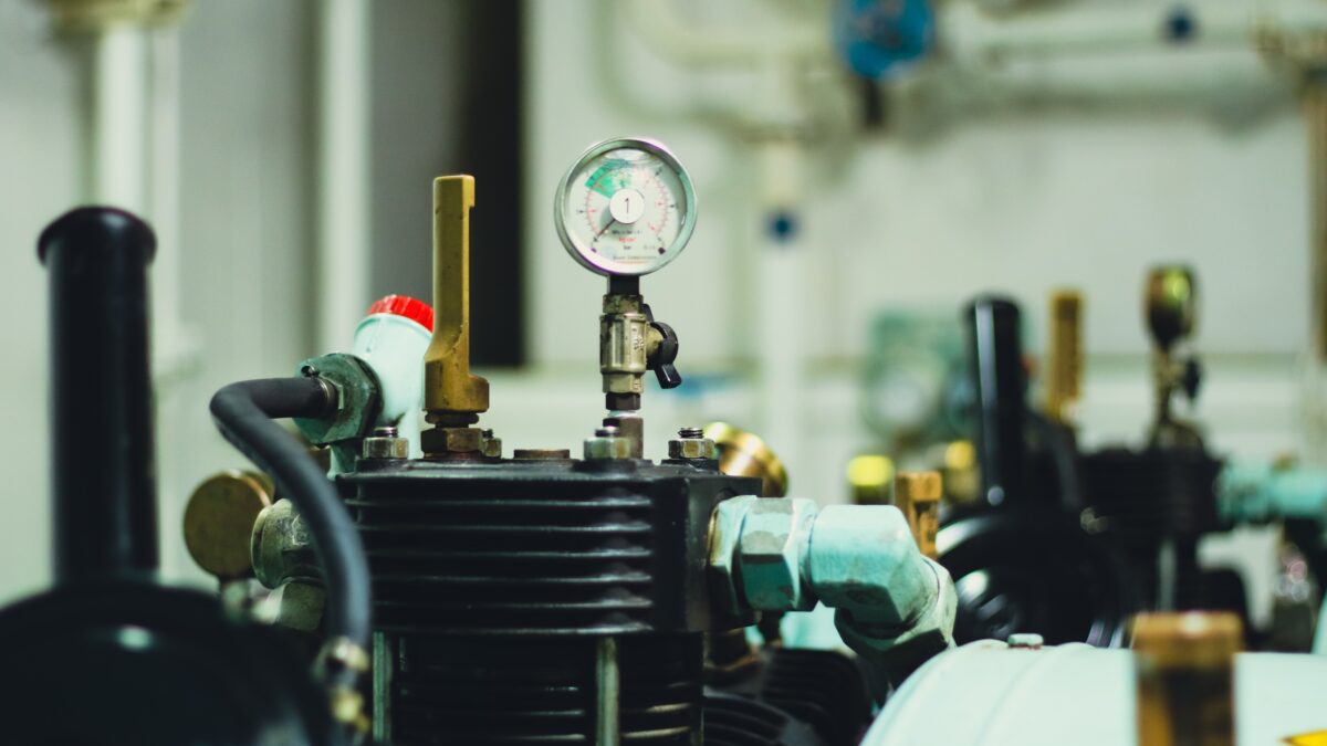 A pressure gauge of a main air compressor