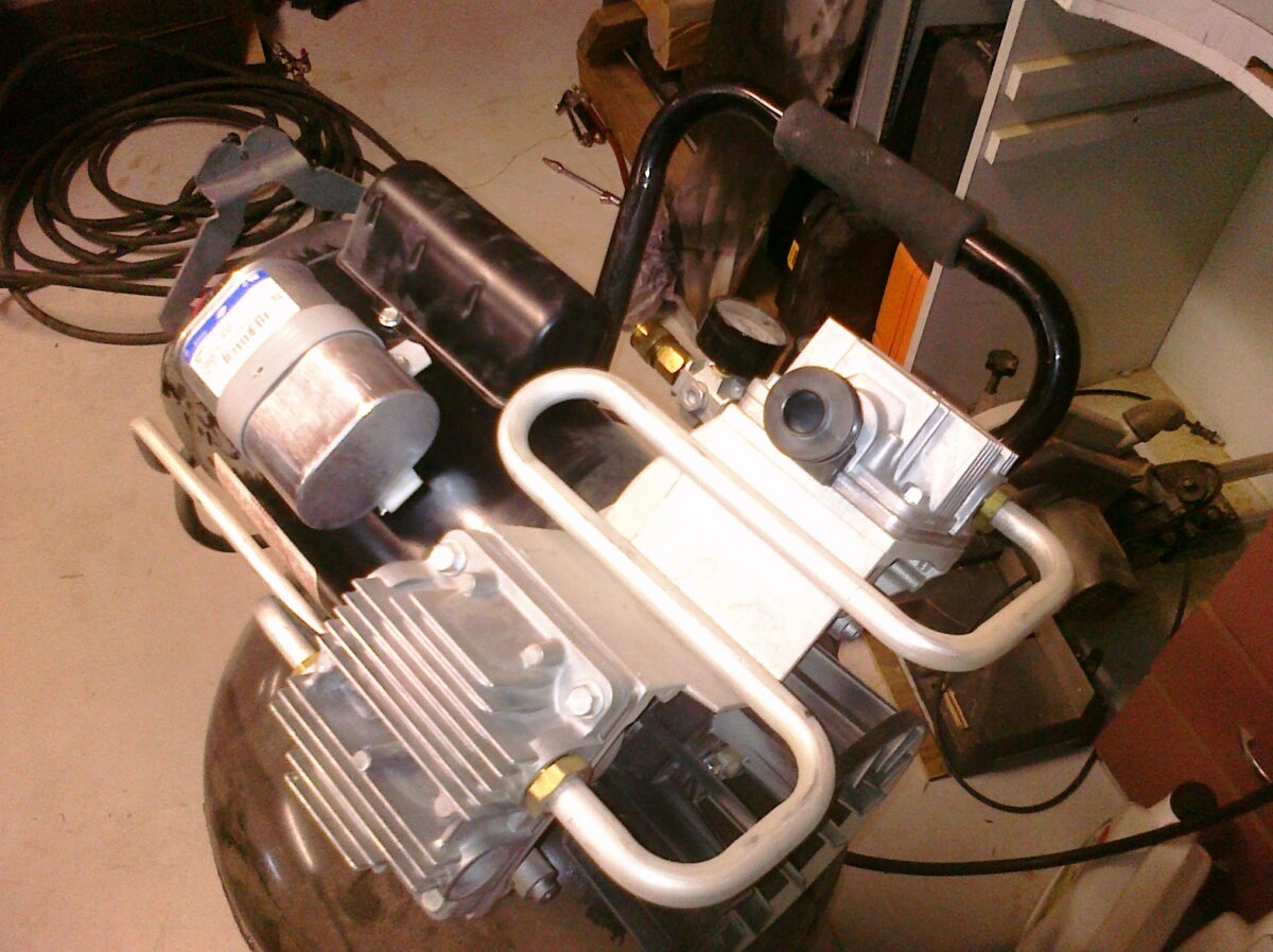 The top view of an air compressor's machine