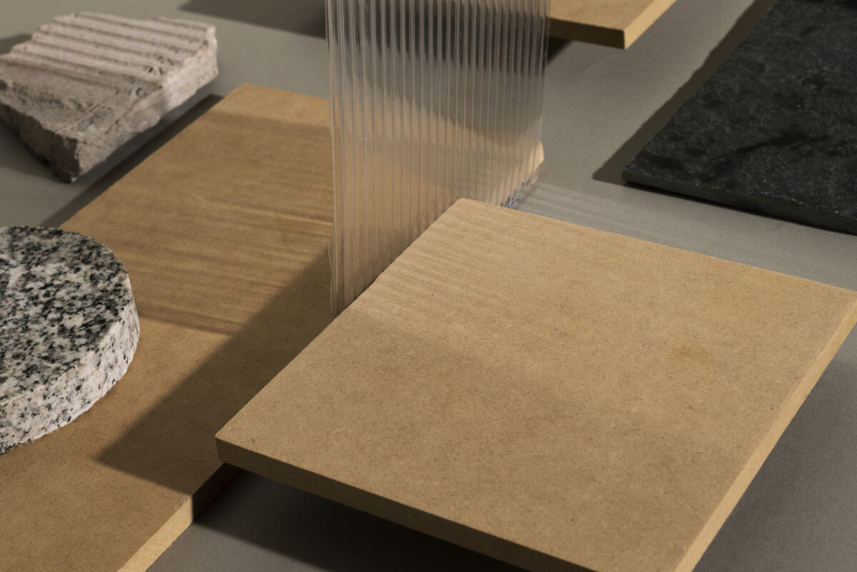 A squared cut medium-density fiberboard