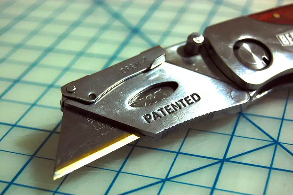 A close-up view of a utility knife