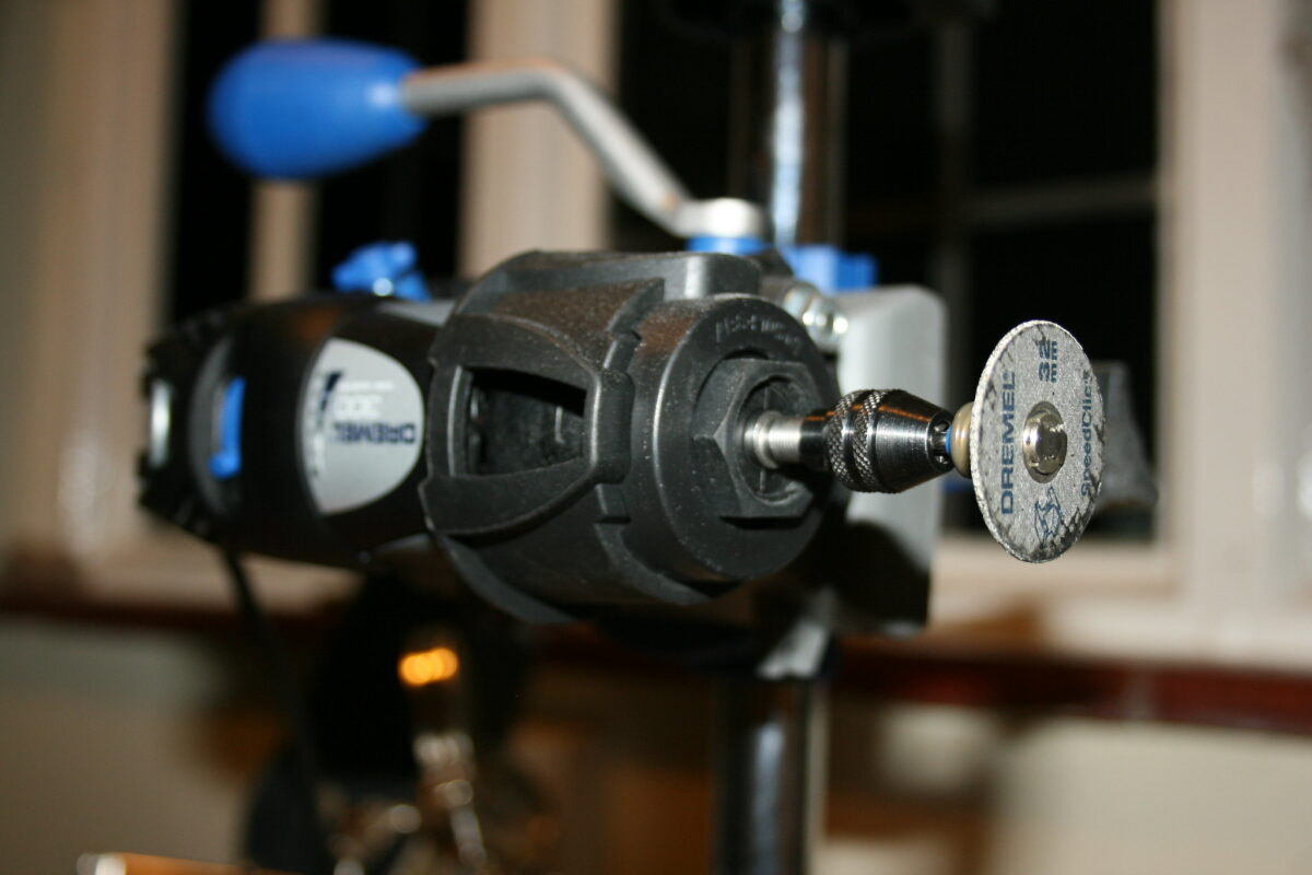 A close-up look of a dremel rotary tool